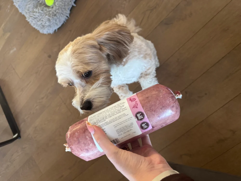 Visavertis triušienos ir antienos žalias ėdalas šunims, 1 kg