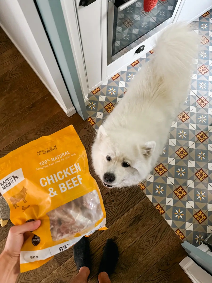 IMG_8570-kor Visavertis vištienos su jautiena žalias ėdalas šunims “KOTLETUKAI”, 800 g