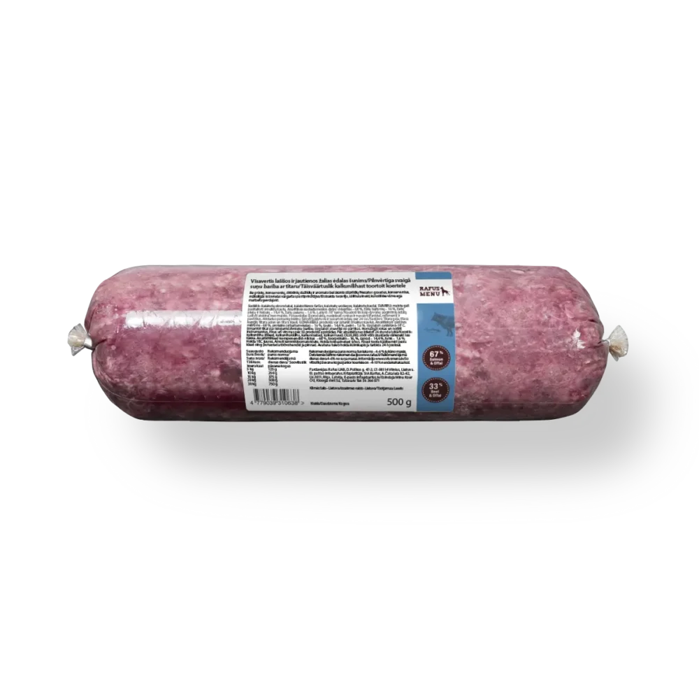 Visavertis lašišos ir jautienos ėdalas, 500g