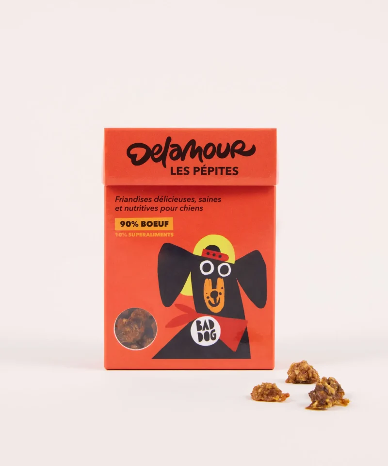 Boeuf - face Les Pépites BEEF natūralūs skanėstai su avietėmis ir špinatais, 75 g